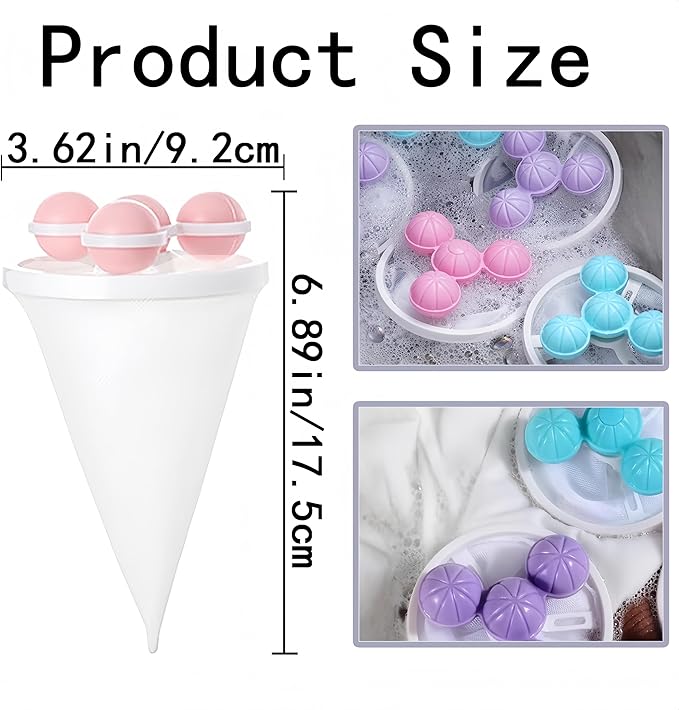 6 PCS Hair Filter Bag Floating Lint Catcher for Washing Machine Pet Hair Catcher Reusable Washing Hair Filter Cleaning Mesh Bag Dog Cat Hair Remover for Laundry(2 Styles
