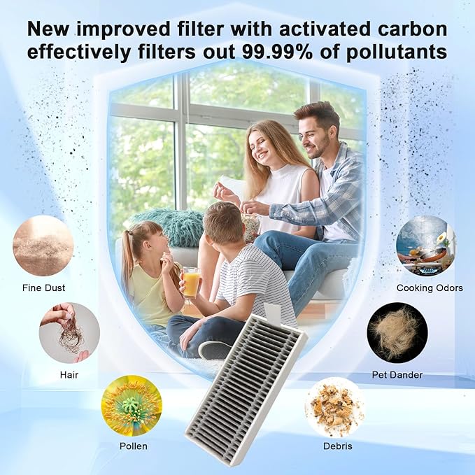 21Pcs Spare Accessories Compatible with ECOVACS DEEBOT X8 PRO OMNI/S14 PLUS Robot Vacuum Mop Replacement Parts with 6 Dust Bags, 4 HEPA Filters, 6 Side Brushes,3 Roller Mops,1 Main Brush,1 Brush - AquaVibe
