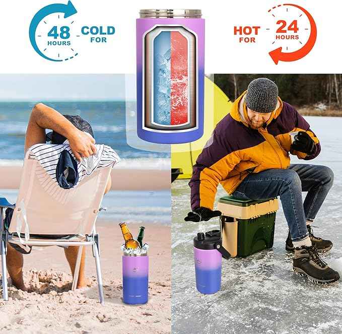NATURE PIONEOR 64 oz Insulated Water Bottle - Double Vacuum Stainless Steel Half Gallon Water Jug with Holder/Carrier, Wide Mouth, Outdoor Sports, Hiking, Camping, Gym