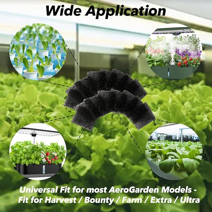50-Pack Pump Filter Sponge Replacement Made for Aerogarden Filter Sponges, Cost-Effective and Well Compatible with Aerogarden Filter, Harvest, Bounty, Farm, Extra, Ultra All Models