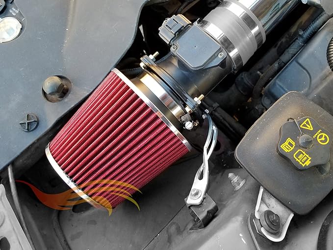 RED 3.25" 82.5 mm Inlet Cold Air Cone Replacement Quality Performance Washable Clamp-On Dry Air Filter