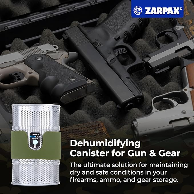 7oz Desiccant Canisters for Gun Safe 2-Pack – Reusable Gun Safe Dehumidifier Canisters, Silica Gel Canister for Safe Humidity Control, Moisture Absorber for Gun Safes and Ammo Boxes