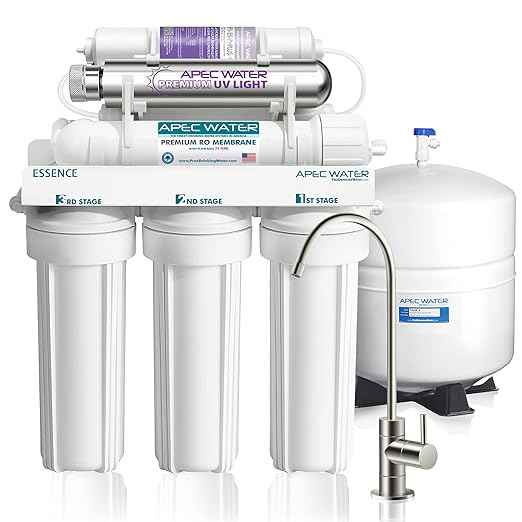 ROES-PHUV75 Essence Series Top Tier Alkaline Mineral and Ultra-Violet UV Sterilizer 75 GPD 7-Stage Ultra Safe Reverse Osmosis Drinking Water Filter System and Ice Maker Installation Kit