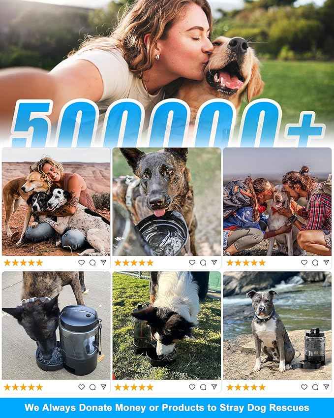 lesotc 95OZ Large Dog Water Bottle,Portable Travel Water Bowl for Dogs Camping Hiking Traveling Beach Park Accessories,Dog Water Bowl Dispenser with Pull-Out Drinking Bowls,Leak Proof Pet Water Bottle