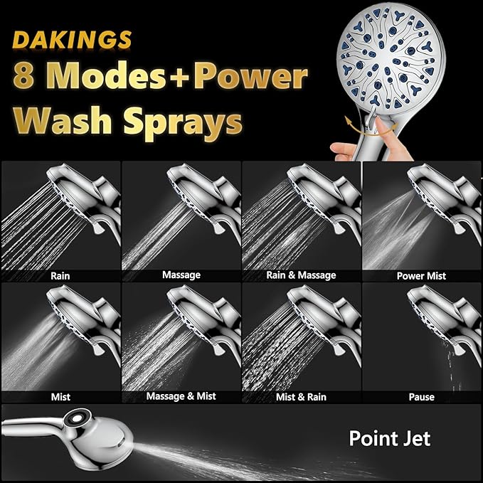 High Pressure Filtered Shower Head with Handheld, Upgrade Magnetic 10-Mode Handheld Showerhead Built-in Power Wash for Bathroom Cleaning, Detachable Shower Head with 71" Shower hose