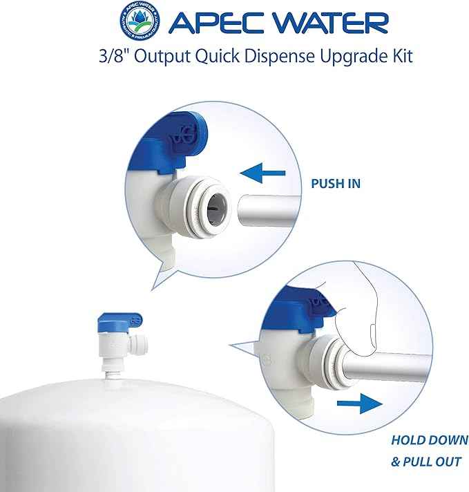 APEC Water Systems 3/8" Output Quicker Dispense Upgrade Kit for Under Sink Reverse Osmosis Water Filter System