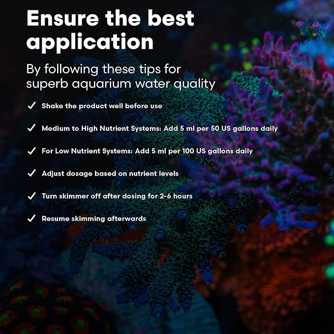 Brightwell Aquatics Reef BioFuel - Organic Carbon Supplement for Marine and Reef Aquariums, Aiding Bacterioplankton Growth That Promotes Rapid Phosphate and Nitrate Reduction, 250 ml - AquaVibe