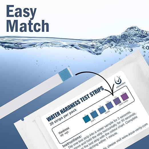 Water Hardness Test Strips – Pack of 20 – Fast & Accurate Results in 30 Seconds – Water Hardness Test Kit for Calcium & Magnesium Levels – Tap, Aquariums, Pools, Hot Tubs, and Appliances