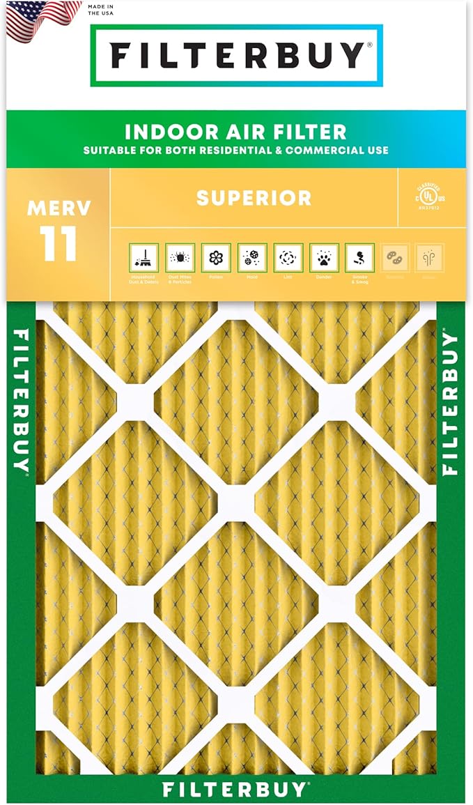 Filterbuy 20x32x1 Air Filter MERV 11 (MPR 1200) Allergen Defense Replacement (1-Pack), Electrostatic Pleated HVAC AC Furnace Filters, Made in USA (Actual Size: 20.00 x 32.00 x 0.75)