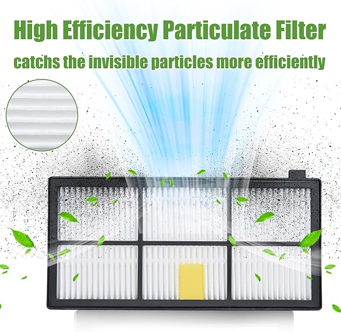 LOVECO Replacement Accessory Kit Compatible for iRobot Roomba 800 Series 850 860 861 864 866 870 871 880 890 891 900 Series 960 961 980 981 985,10 Filter,10 Side Brush,2 Tangle-Free Debris Extractor - AquaVibe