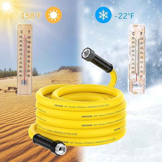 RV Drinking Water Hose 100FT with Storage Bag, 5/8" Premium Fresh Water Hose for RV, Camping, Marine, Trailer and Truck, BPA Free, Anti-Kink and Leak-Free, Drinking Water Safe