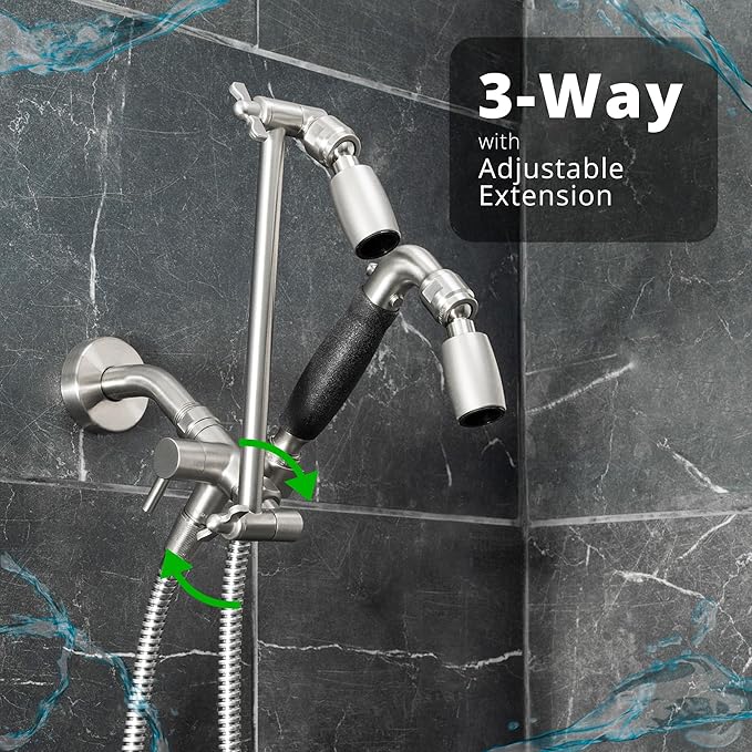 High Sierra® Lead-Free Metal 3-way Combo Shower Kit. Built in Diverter Valve Effortlessly Diverts Flow from the Fixed Shower Head to the Handheld and back - Ultra Low Flow 1.25 GPM-Oil Rubbed Bronze