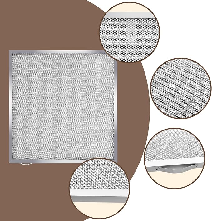5 Layer Aluminum Grease Range Hood Filters 14 X 13.7 X 0.4 inchs Compatible with Broan 97017415 S97017415 (2 Pack) - AquaVibe