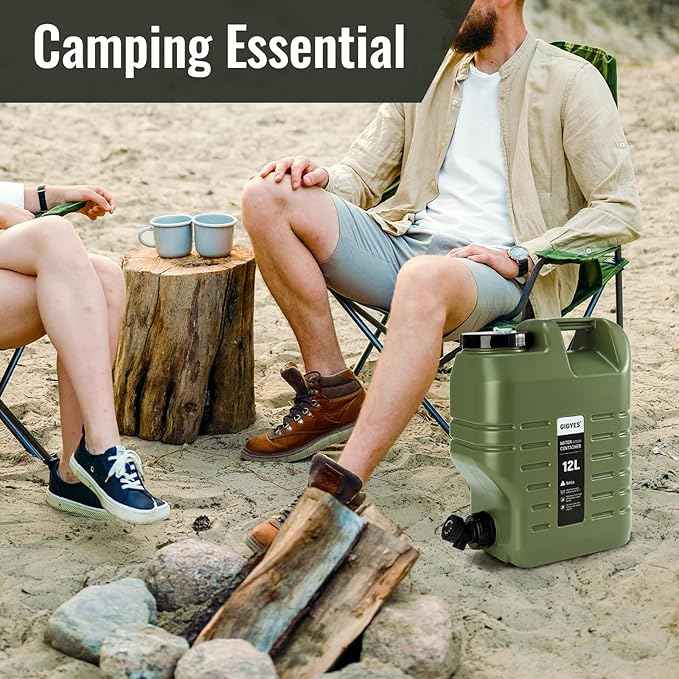 3.2 Gallon Camping Water Jug with Spout, No Leakage Food Grade Camping Water Tank with Spigot for Picnic, BBQ Supplies
