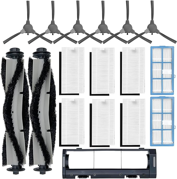 SmartClean 2000 Accessories Kit for Ionvac SmartClean 2000 Robovac Vacuum Replacement Parts - 2 Main Brush, 1 Roller Cover, 6 Hepa Filters, 6 Side Brush, 2 Hepa Filter with Frame - AquaVibe