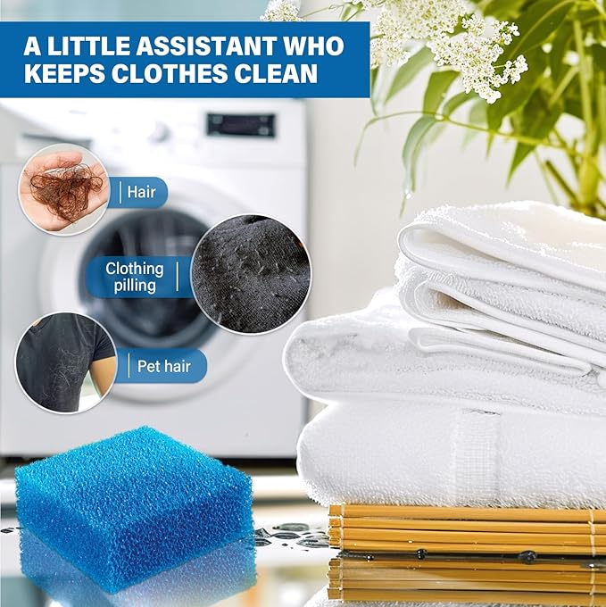 Pet Hair Remover for Laundry, Effective Laundry Pet Hair Catcher for Washer&Dryer, 6Pcs Reusable Lint Remover for Clothing Dog Cat Fur Remover, Blue