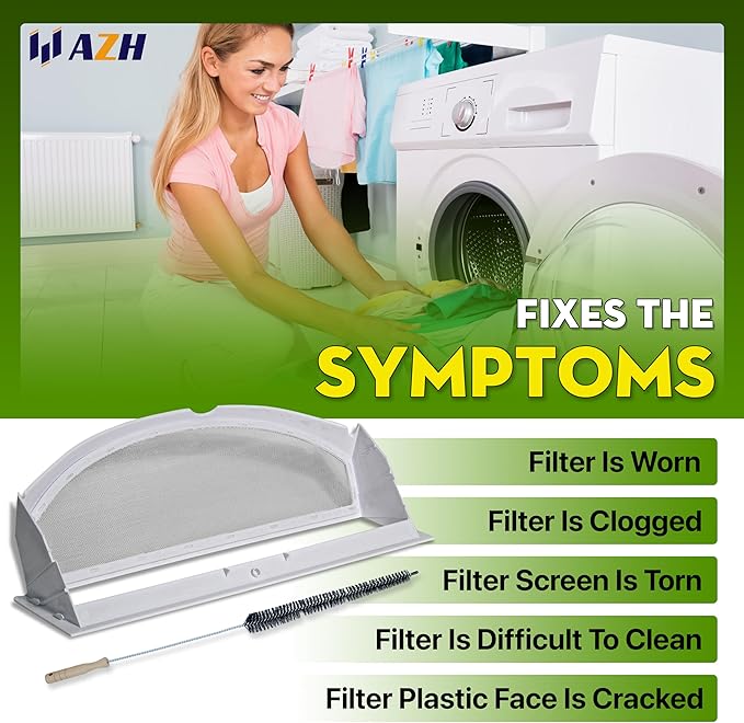 AZH Dryer Lint Screen Filter Replacement For GE DX4500EEOWW DBSR463EG0WW DBSR463EG1WW DBSR463EG5W GTDP220GF5WW DX4500EA1WW DX2300EE1WW DHDSR46EE0WW DBXR463ED1WW DJXR433EC3WW DBXR453ET3WW