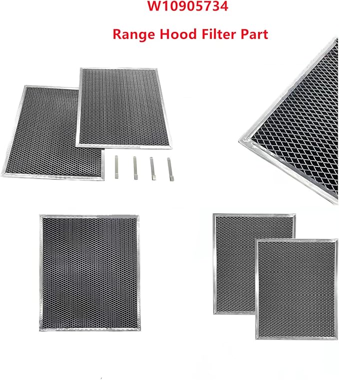 W10905734 Range Hood Filter Part Replacement for whirlpool range hood charcoal filter w10905734 AP6050126, 4533728, PS12070219,charcoal filter w10905734 (2 pack,double-sided) - AquaVibe