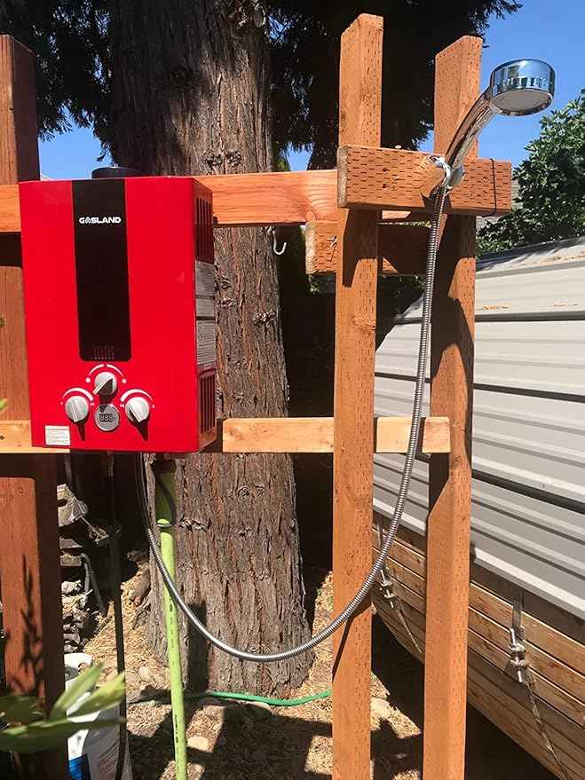 GASLAND Outdoors Tankless Water Heater Propane,1.58GPM 6L Portable Hot Water Heater,Overheating Protection,for RV Cabin Barn Camping Boat, Red, BE158R