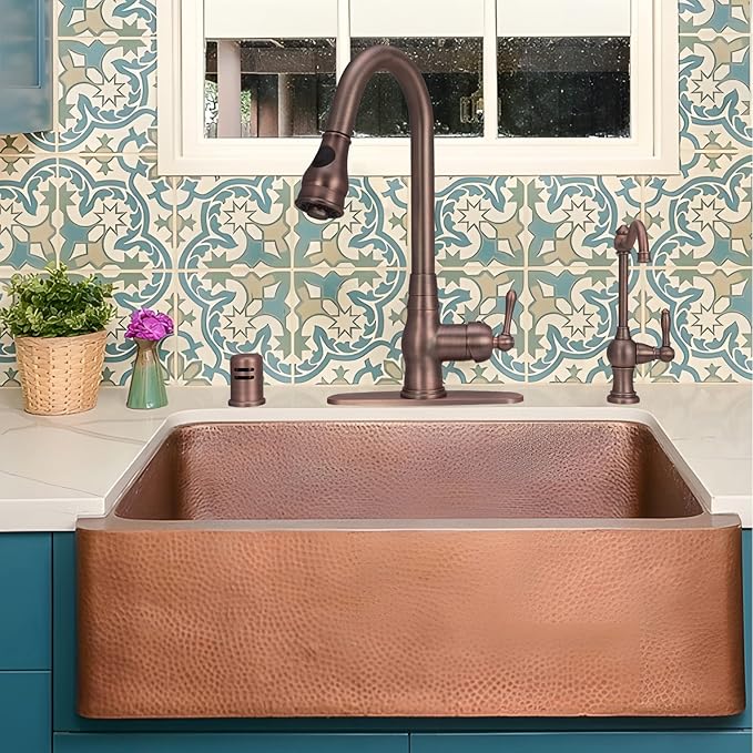 Akicon Brass Kitchen Faucet Drinking Water, Fits Most RO Units or Filtration Systems, Non-Air Gap, Cold Water Only (Antique Bronze)
