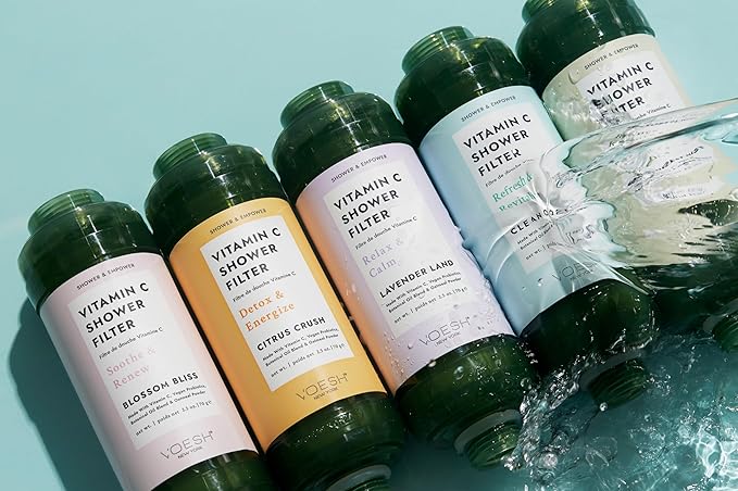 VOESH Vitamin C Shower Filter, Rainforest Mist, Shower Aromatherapy, Water Purifier, Water Softener, Vegan Probiotics, Spa Shower Head, Water Filter, Shower Self-Care