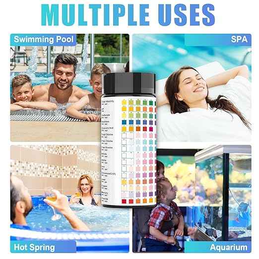 Water Testing Kits for Drinking Water - 100 Strips 16 in 1 Well, Tap and Drinking Water Test Kit, Water Test Strips with Hardness, pH, Lead, Iron, Copper, Chlorine, and More