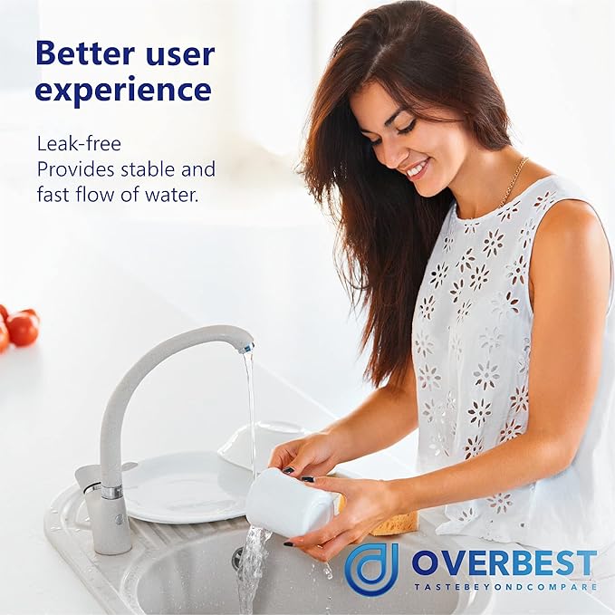Overbest FXHSC 10" x 4.5" Whole House Water Filter, Replacement for GE FXHSC, Culligan R50-BBSA, Pentek R50-BB and DuPont WFHDC3001, American Plumber W50PEHD, GXWH40L (3 Pack) - AquaVibe
