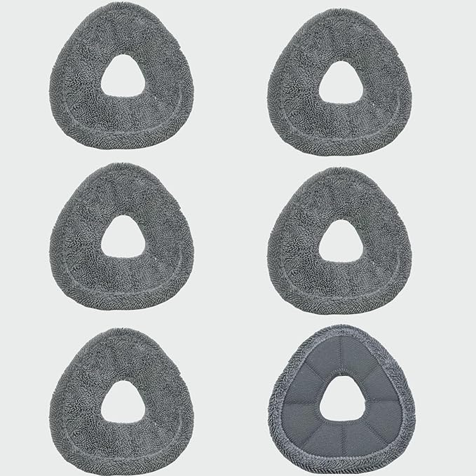 6 Pack Replacement Mop Pads Compatible with Narwal Freo X Z Ultra Z10 Freo Pro J3 J4 YJCC012 YJCC015 Ultra-fine Resuable Mop Cloth Robot Vacuum Cleaner Accessories, Grey - AquaVibe
