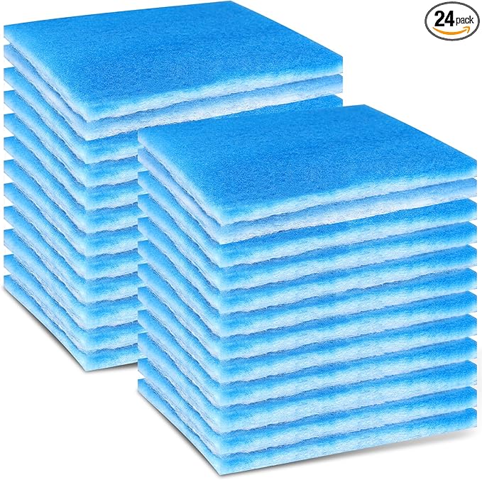 24 Pack Dryer Filter Replacement, Pre-Cut Portable Dryer Filters Compatible with FUNMAS Indoor Dryer Vent System MERV 7 Double Layer Filtration - AquaVibe