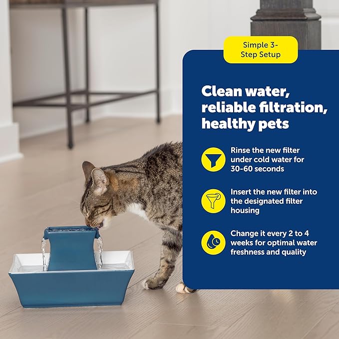 PetSafe Drinkwell Avalon & Pagoda Fountain Activated Carbon Filters - Better Hydration Choice - Long-Lasting Purity - Odor-Free Drinking - Universal Filter Replacement - 12 Pack