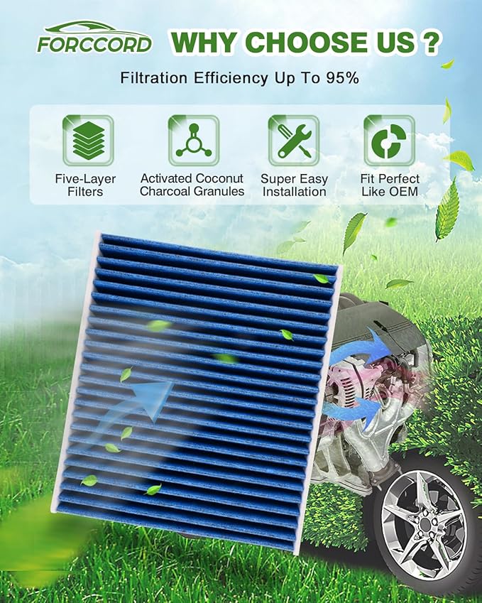Cabin and Engine Air Filter Fits for Toyota RAV4 2019 2020 2021 2022 2023 2024 2025 2.5L (Not for Hybrid!) Activated Carbon Cabin Filter Replacement CF12157 CA12377 RAV4 Car Accessories