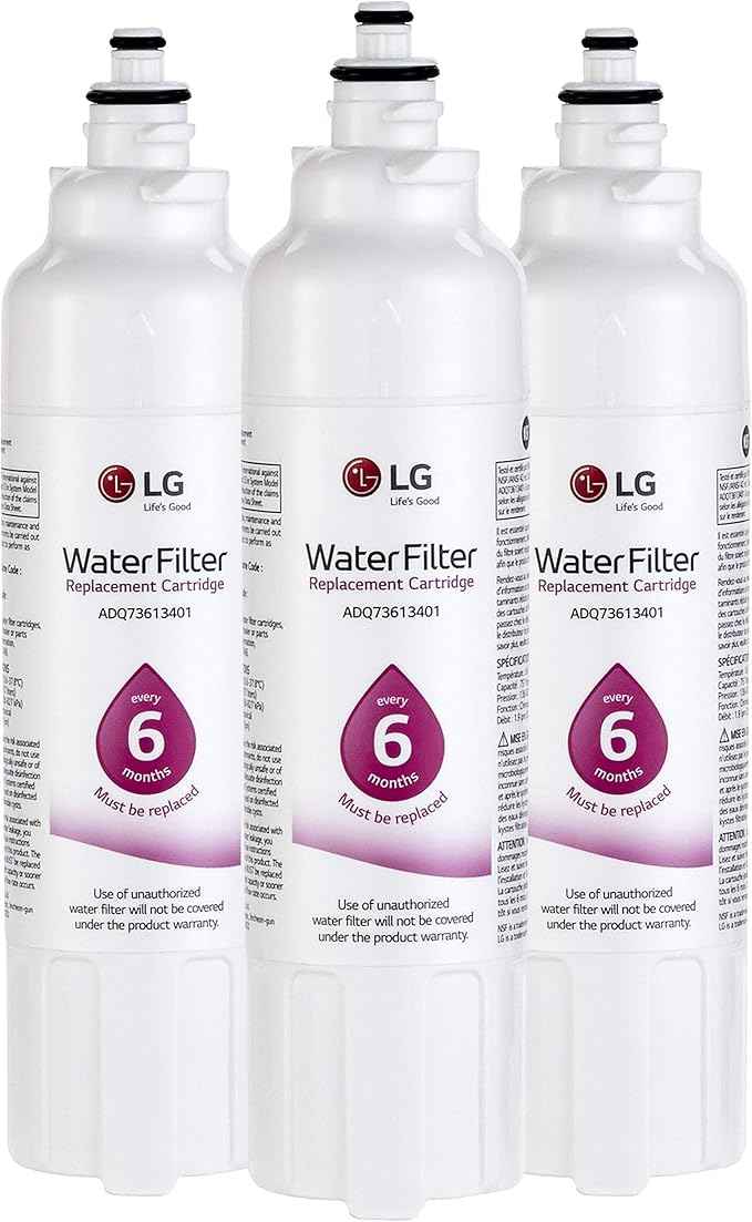 LG LT800P3 6-Month / 200 Gallon Replacement Refrigerator Water Filter, 3 Count (Pack of 1), White