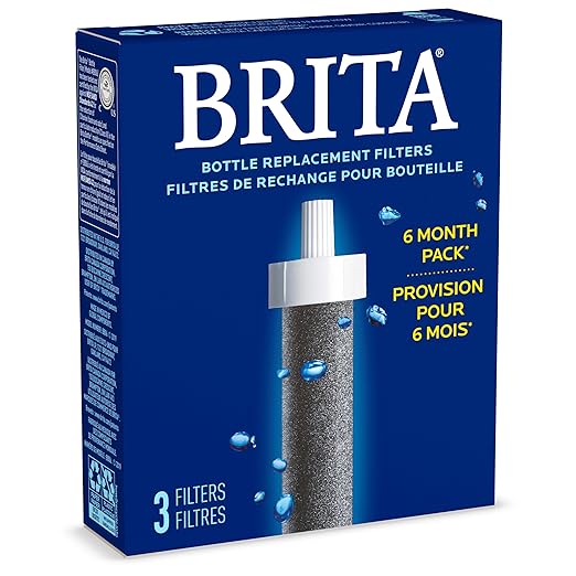 Brita Water Bottle Replacement Filters, BPA-Free, Replaces 1,800 Plastic Water Bottles a Year, Lasts Two Months or 40 Gallons, Includes 3 Filters