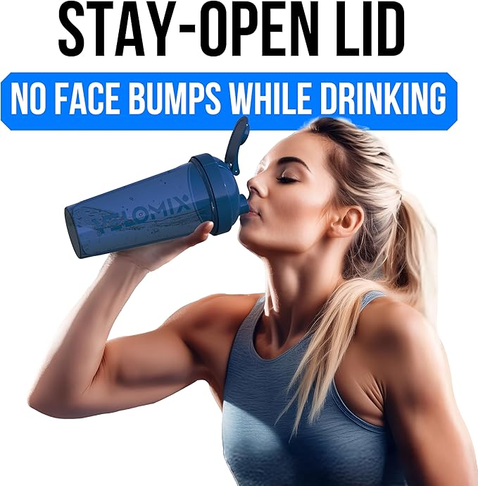 VELOMIX -2 Pack- 28 oz Protein Shaker Bottles for Protein Mixes - 2x Wire Whisk | Leak Proof Shaker Cups for Protein Shakes | Pre Workout Shaker Bottle | Shakers for Protein Shakes-Green&Blue
