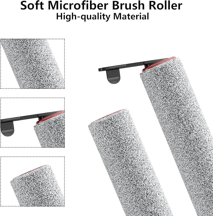 Replacement Vacuum Filters Roller Brushes Compatible with Dreame H12 Pro Wet Dry Vacuum Cleaner, Efficient Replacement Filters for Clean Floors (【H12Pro】2 Brush) - AquaVibe
