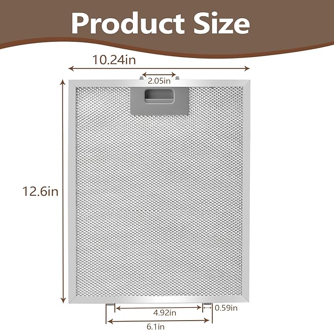 2Pcs Universal 12-5/9" x 10-1/5" Range Hood Charcoal Filter - AquaVibe