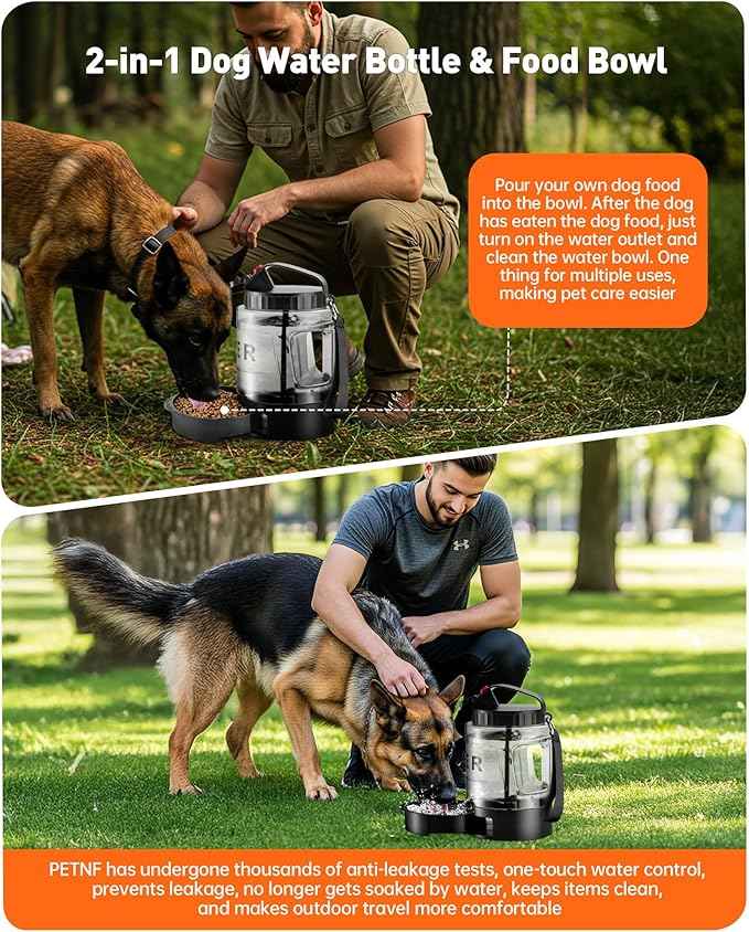 Portable Dog Water Bottle Bowl - 77 oz Travel Water Bowl Dispenser for Dogs Leak Proof, Suitable for Large Pet Drinking, A Must Have for Outdoor, Camping, Walking, Beach, Hunting, and Other Scenes