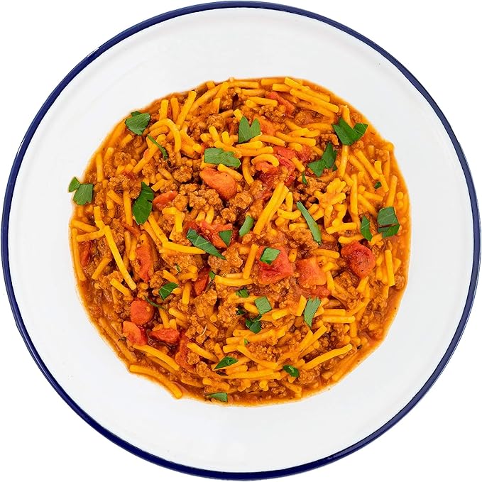 Potable Aqua Water Purification Tablets with Mountain House Classic Spaghetti with Meat Sauce Freeze Dried Backpacking Food 2 Servings
