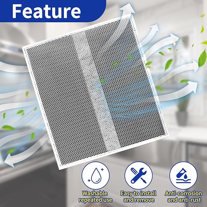 S97020466 Range Hood Non-Ducted Filter Replacement, HPF30 Charcoal Filter Type XC (with Clips) for Broan-Nutone Series Range Hood Filter 2 Pack