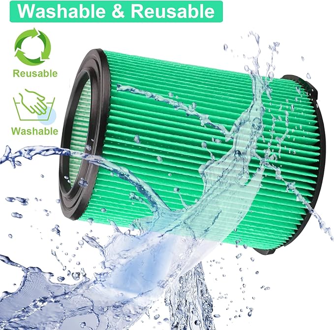 VF6000 Replacement Filter for Rigid, Compatible with 5-20 Gallon Wet/Dry Vacuums WD5500 WD0671 WD6425 WD7000 WD1280 WD1851 WD1680 WD1956 RV2400A 1400RV RV2600B, Fit for Husky 6-9 Gallon Vacs (2 Pack) - AquaVibe