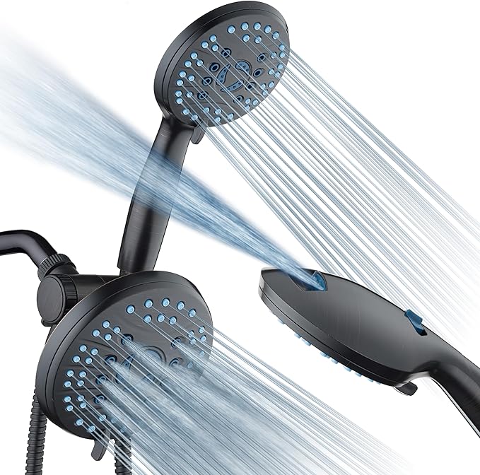 Hotel Spa AquaCare As-Seen-On-TV High Pressure Handheld & Rain 50-mode 3-way Shower Head Combo with Anti-clog Jets, 2-mode Tub & Pet Power Wash, Extra Wall Bracket, 6 ft. Hose, Oil Rubbed Bronze