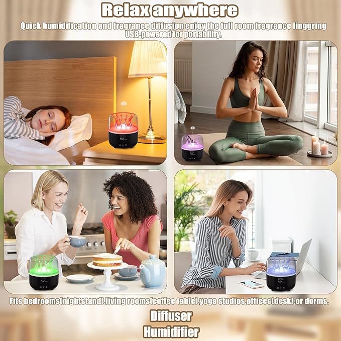 Jellyfish Humidifier Diffuser, 280ml Essential Oil Diffuser with Remote, 7 Color Lights, Quiet Ultrasonic Cool Mist Humidifier for Home, Office, Nursery, Auto-Off (Black)