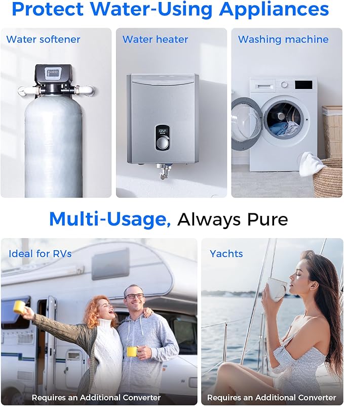 Waterdrop Whole House Water Filter, Carbon Filter Reduce Chlorine,Taste, and Odor Cartridge Replacement for GE GXWH40L, FXHTC, Ispring, Culligan® RFC-BBSA, Whirlpool®, Any 10" x 4.5" System, 5 Micron - AquaVibe