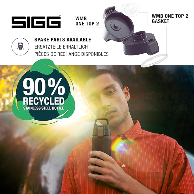 SIGG - Shield Therm- Stainless Steel Insulated Water Bottle - Carbonated Drinks, Leakproof, BPA Free, Recycled, 25, 34Oz