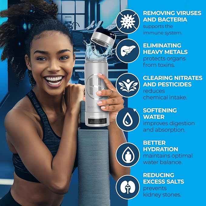 Hydrogen Water Bottle Generator, Up to 9000 PPB Hydrogen Bottle Water Ionizer with SPE/PEM Technology, 3-in-1 Portable Universal Adapter and Refreshing Mist Spray