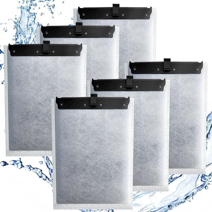 driamor 6 Pack Large Filter Cartridges Compatible with Whisper Filters 20i/40i IQ20/30/45/60 PF20/30/40/60, Aquarium Filter Cartridge Replacement Assembled Compatible with ReptoFilter 125GPH