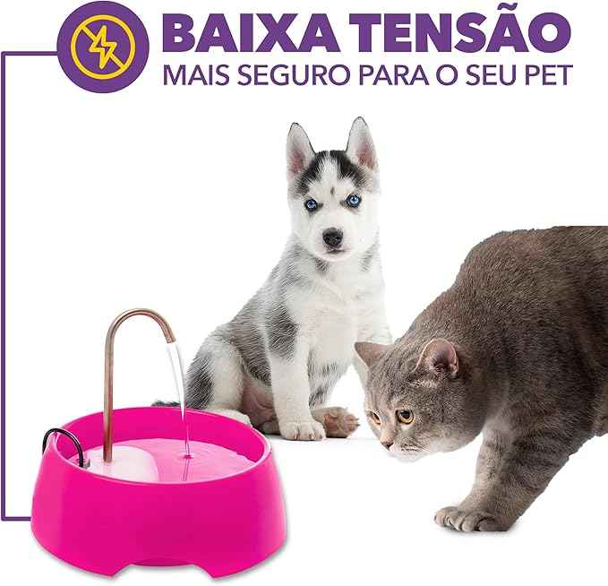 Aqua MINI Portable Pet Water Fountain - Automatic Drinking Bowl for Cats and Dogs - Stainless Steel Faucet - Replaceable Filters - Easy Cleaning - Ideal for Multiple Pets - 1.2L/42 fl oz - Blue