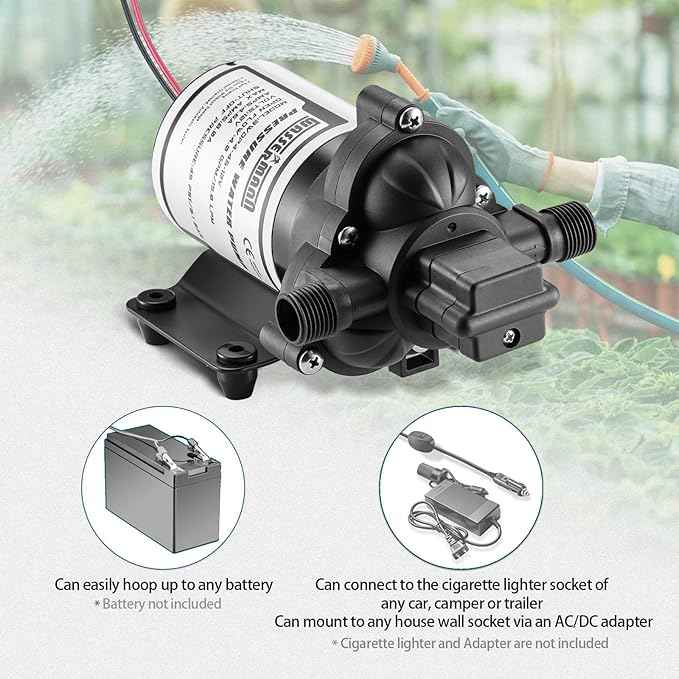 WASSERMANN RV Pump, 12V Self-priming RV Water Pressure Pump 4.0GPM 45PSI with Pressure Switch, for RV Marine Camping Yacht Garden, 12Volt DC Fresh Water Pumps RV Water Pump 2088-554-144 Replacement