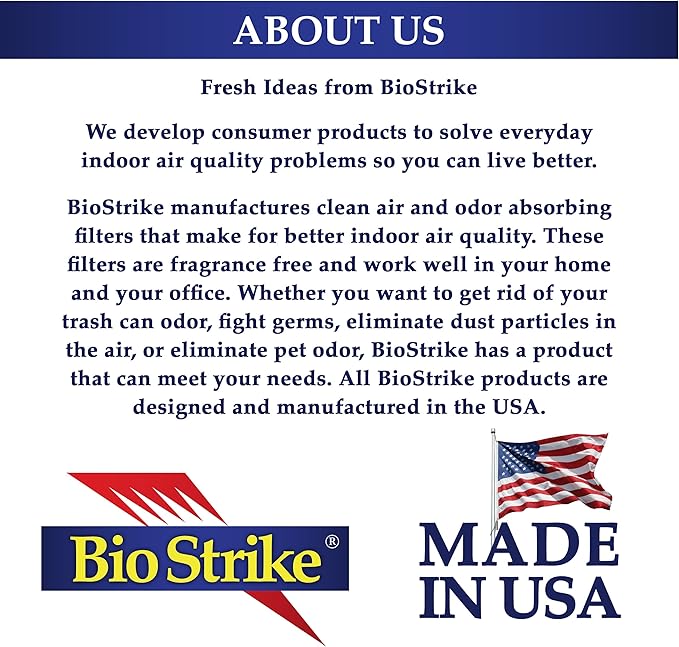 BioStrike Ceiling Fan Blade Air Filter - Dust & Allergen Catcher - Easy-Attach - Blade Filters for Any Fan Size - Reduce Airborne Particles - Made in USA (2 Pack, 4 Blade Filters Total)