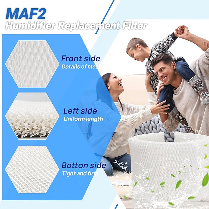 MAF2 Humidifier Filter Replacement for Aircare Esscik Air MiostAIR MA0800 MA08000 MA0600 MA0601 and Replacement for Kenmore 15408, 4 Pack